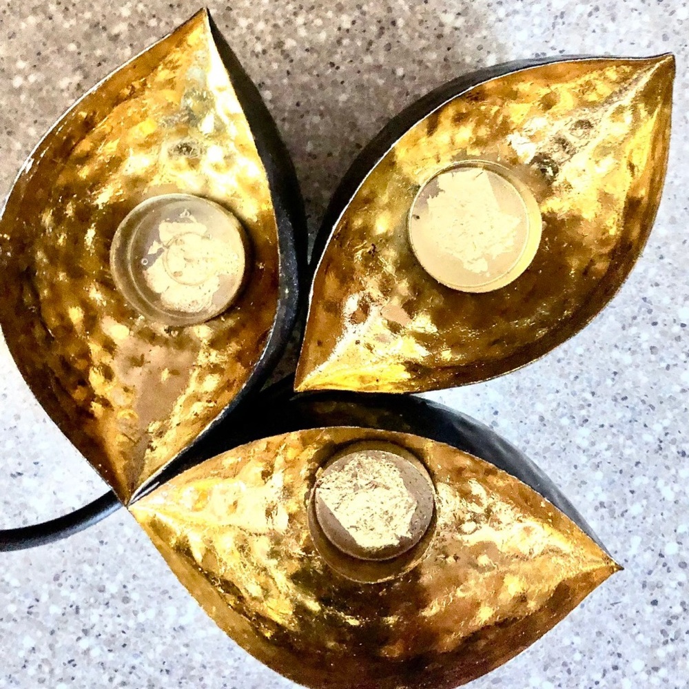 Three Section Metal/Iron Tea-lights Candle Holders With Handle 11" long